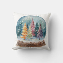 Floresta de árvore de Natal colorida em globo de n