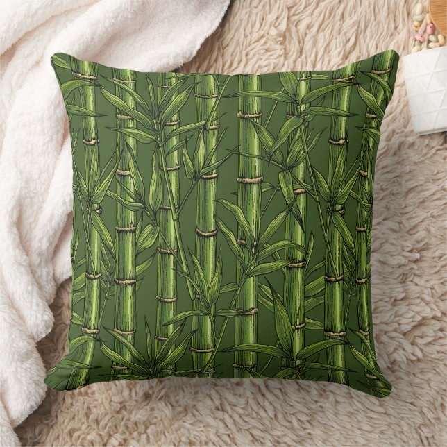Almofada Floresta de bambu em verde (Cobertor)