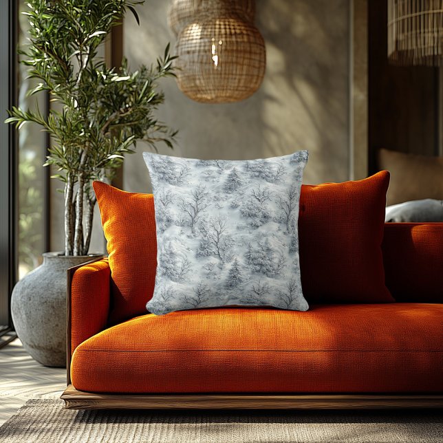 Almofada Floresta de Inverno Elegante com Efeito de Relevo  (Criador carregado)