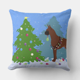 Almofada Floresta de Natal Boxer