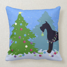 Almofada Floresta de Natal Giant Schnauzer