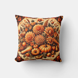Almofada Floresta de outono Laranja Decoração de fazenda ru