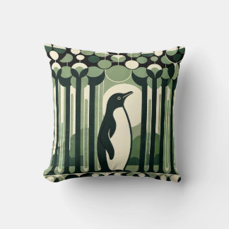 Almofada Floresta de Pinguim com retrorometria geométrica d