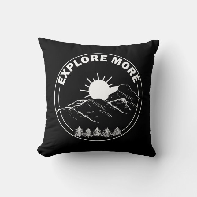 Almofada Floresta de pinheiros com paisagem mínima (Frente)