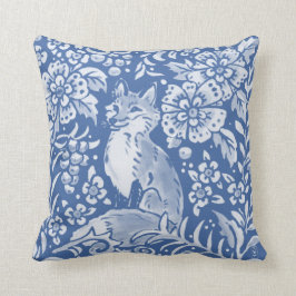 Almofada Floresta Floral Natural bonito de Fox Azul