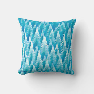 Almofada Floresta Fractal Azul
