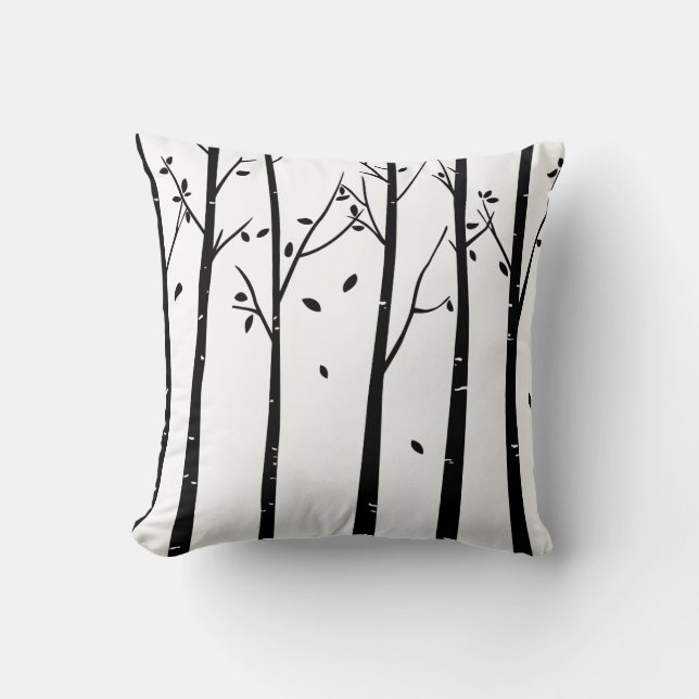 Almofada Floresta Moderna de Árvores Minimalistas (Frente)