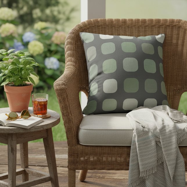 Almofada Floresta Natureza Verde Praças Redondas Padrões Re (Criador carregado)