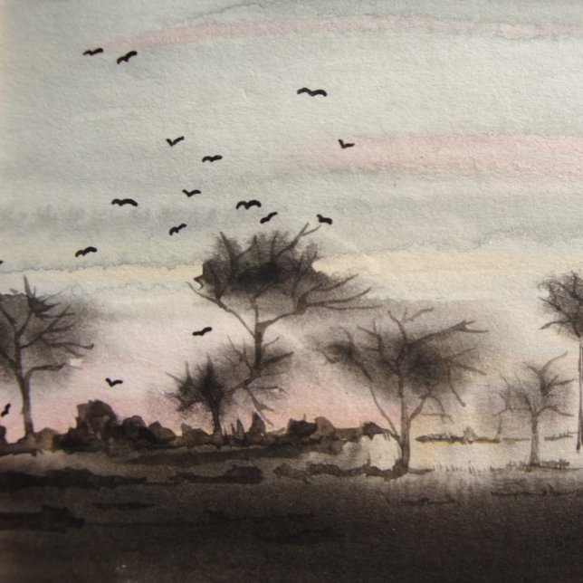 Almofada floresta russa outono Paisagem solar (Criador carregado)