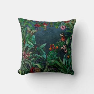 Almofada Floresta Tropical Fantástica da Meia-Noite