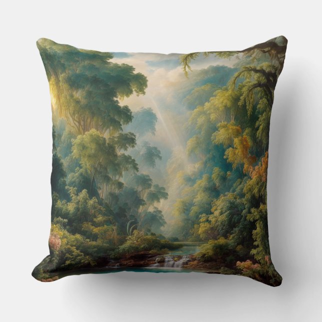 Almofada Floresta Tropical na Selva (Frente)