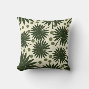 Almofada Floresta Tropical Verde Palm Arte Folha