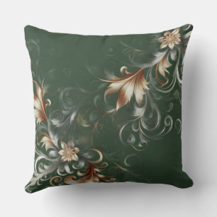 Almofada Floresta Verde com Dourado e Prata