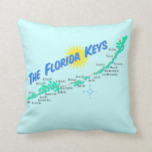 Almofada Florida fecha a ilustração retro do mapa
