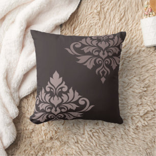 Almofada Flourish Damask Art II Tons de Taupe