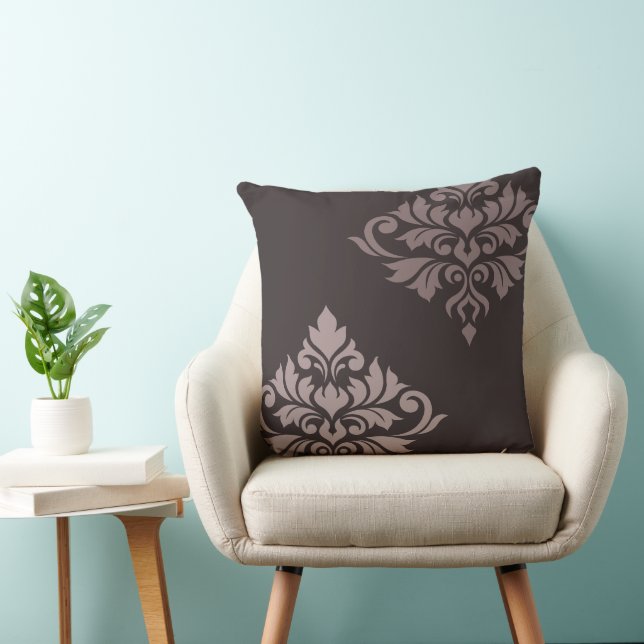 Almofada Flourish Damask Art II Tons de Taupe (Cadeira)