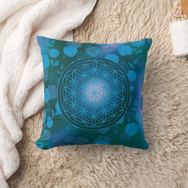 Almofada flower of life, chakra,zen,sacred geometric, (Cobertor)