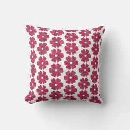 Almofada Flower Shape Plaid Red Pink
