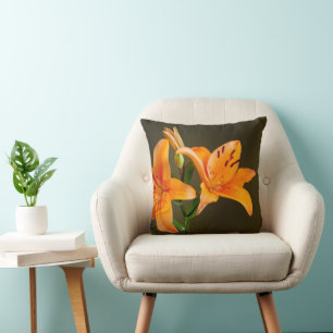 Almofada Flowers e Buds de Tigre Laranja - Fechamento