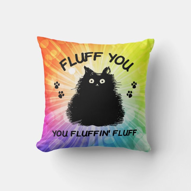 Almofada Fluff You You Fluffin Fluff Kitty Cat (Frente)