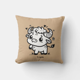 Almofada Fluffy Buffalo Baby - Kawaii Fazenda Animal