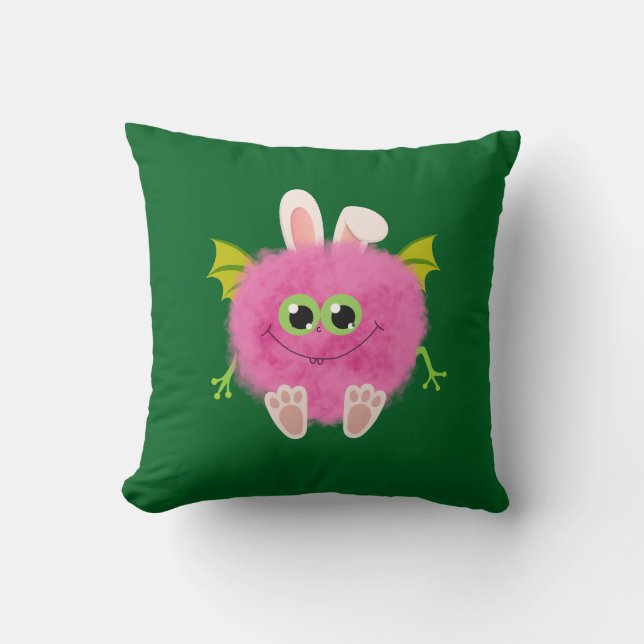 Almofada Fluffy little pink rabbit monster (Frente)