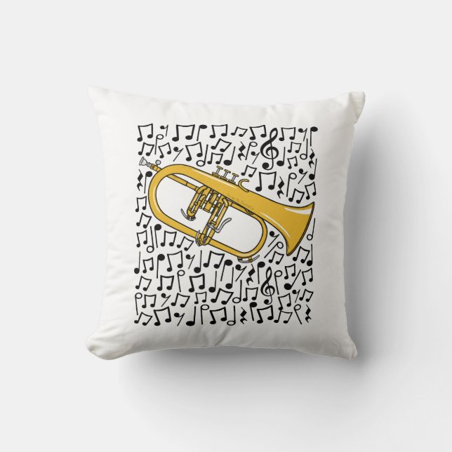 Almofada Flugelhorn Musical Notes Brass Professor de Música (Frente)