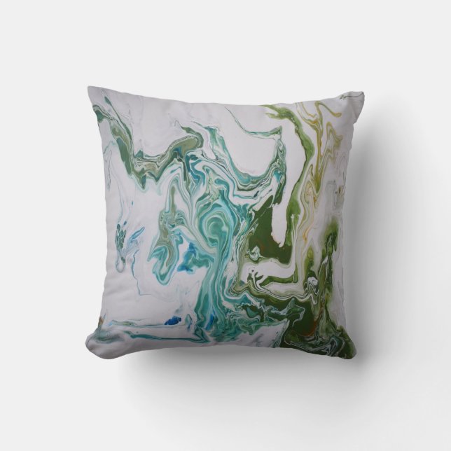 Almofada Fluid Abstrato Marble Green Modern (Frente)