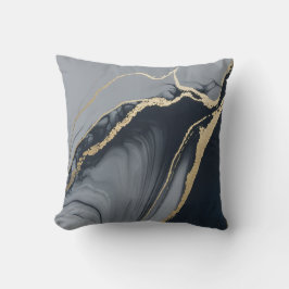 Almofada Fluid Marble Swirls em Marinho e Travesseiro decor
