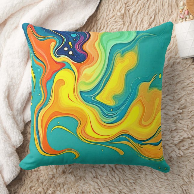 Almofada Fluidez da Alegria: Ondas Abstratas (Cobertor)