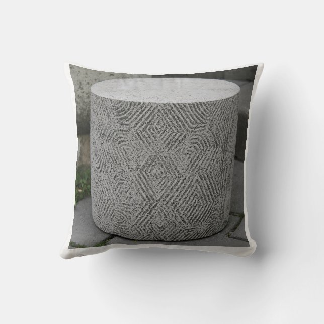 Almofada Fluted Concrete Cylinder Texture Print | Ribbed  (Verso)