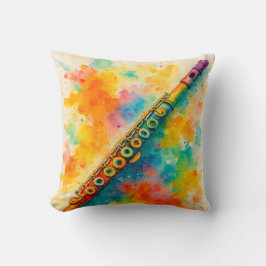 Almofada Fluto de Cores de Água Vibrantes