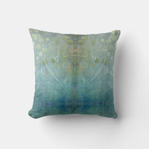 Almofada Flutuações Modernas de Rolagem de Aquarela Textuad