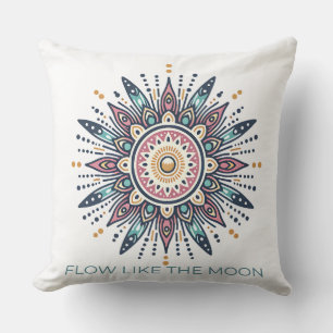 Almofada Fluxo Como a Lua Mandala Design espiritual