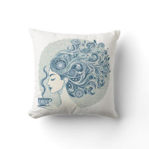 Fluxo de arte feminina - Fusão de Azulejo azul