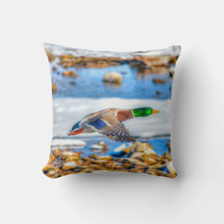 Almofada Flying Mallard Duck Drake Wildlife Foto