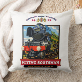 Almofada Flying Scotsman 4472 Steam Locomotive Retro Poster