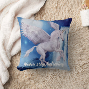 Almofada Flying Unicorn Waterfall Acredita fantasia Cavalo 
