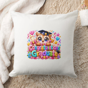 Almofada Fofo Kawaii Parabéns Graduado Coruja Pastel Pi