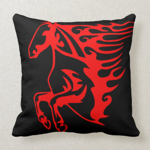 Almofada Fogo Chato Vermelho Bronco Mustang Cavalo Selvagem