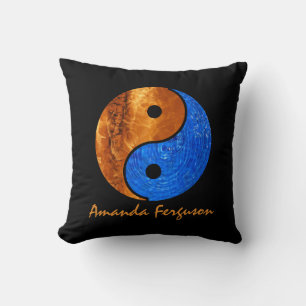 Almofada Fogo Personalizado e Água Yin Yang Black