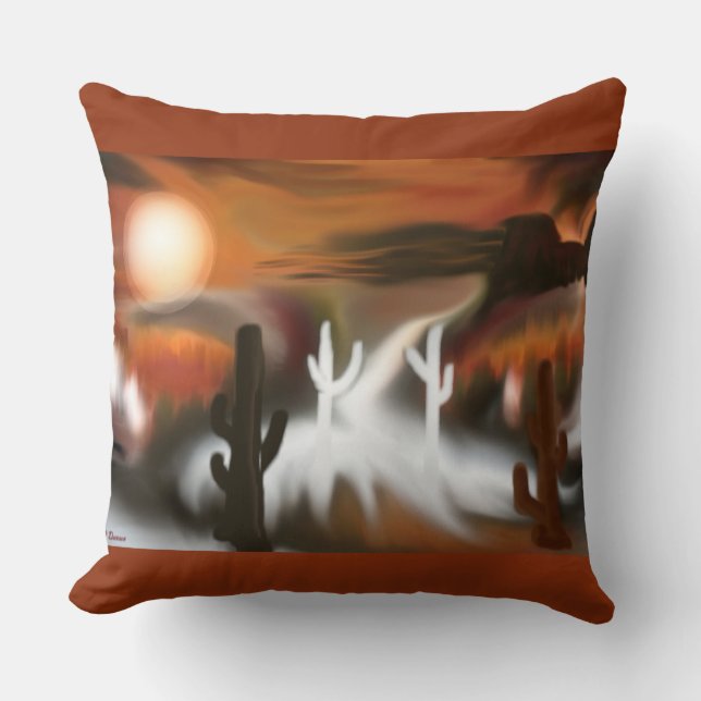 Almofada Fogo Sudoeste e Arte Abstrato de Gelo (Frente)