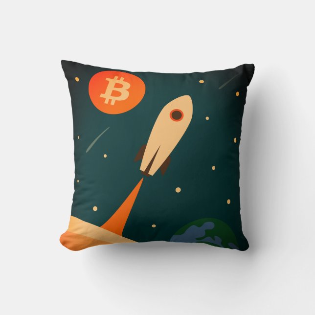 Almofada Foguete Bitcoin (Frente)