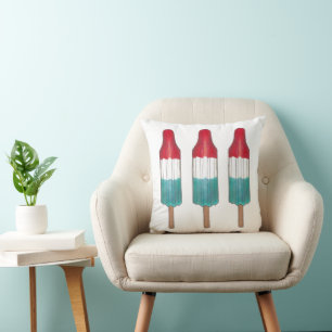 Almofada Foguete Pop Vermelho Branco Azul EUA Picolé Patrió