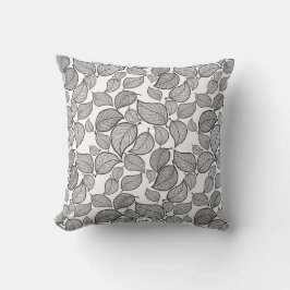 Almofada Folgas Pretas no Travesseiro decorativo Branco