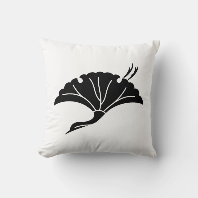 Almofada Folha de ginkgo em forma de grou (Frente)