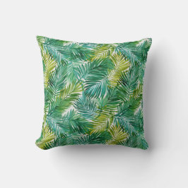 Almofada Folha de Palmeira Verde Ilha Tropical Luxuriante A
