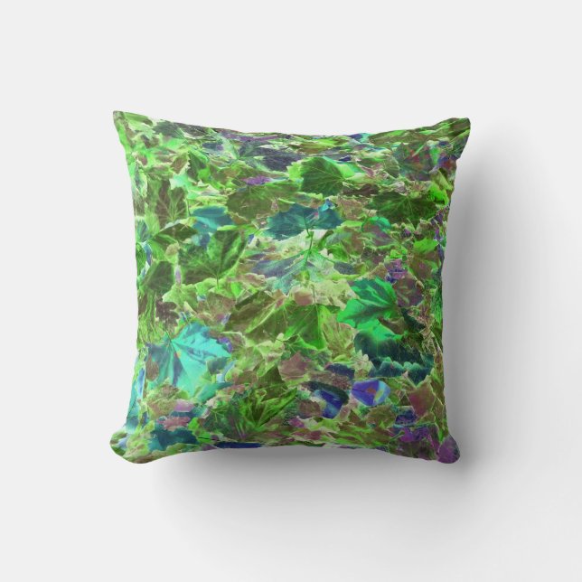 Almofada Folha do verde do teste padrão das folhas (Frente)