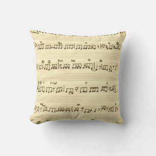 Almofada Folha Manuscrita Música Música Música, Marfim