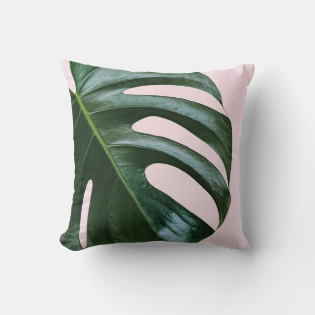 Almofada Folha tropical de Monstera (Frente)